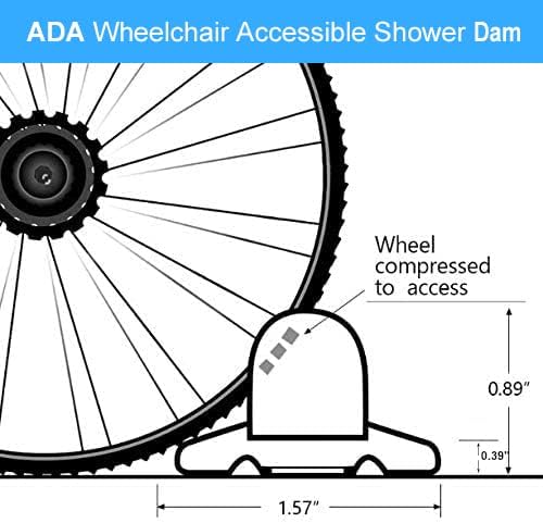 Duzzy 75 Inch Collapsible Shower Threshold Water Dam, Ideal for Wheelchair Accessible, Suitable for Accessibility ADA Handicap Showers