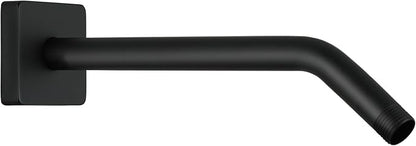G-Promise All Metal 10-Inch Shower Arm with Flange, Wall-Mounted Stainless Steel Shower Pipe Replacement for Fixed and Handheld Shower Heads, Matte Black