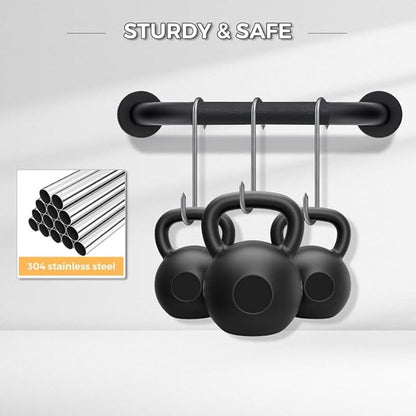 Grab Bars for Shower, 1 Pack 20-Inch Anti Slip Shower Handles for Elderly, Safety Shower Grab Bar, Stainless Steel Handicap Grab Bars for Bathroom (Black 1" Diameter)