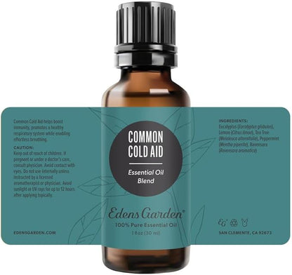 Edens Garden Common Cold Aid Essential Oil Blend- 100% Pure Premium Grade, Undiluted, Natural, Therapeutic, Aromatherapy, The Best for Skin, Humidifiers, Candle 118 ml (4 fl oz)