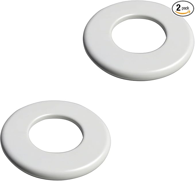 2 Pack Wall Split Flange for 2.01 Inch/51mm OD Pipe ABS Escutcheon Plate Self-Adhesive Round Plumbing Cover Plates for Water Pipe Faucet Decoration, White