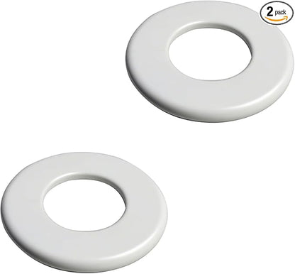 2 Pack Wall Split Flange for 2.01 Inch/51mm OD Pipe ABS Escutcheon Plate Self-Adhesive Round Plumbing Cover Plates for Water Pipe Faucet Decoration, White