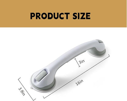 2-Pack Grab Bars for Bathtubs and Showers, 16 inch Shower Handle Suction Shower Bar, Safety Bars for Shower Chair, Bathroom Grab Bar for Senior，No Drilling Removable (Black, 16 inch)