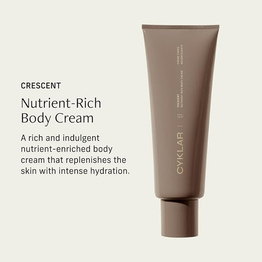CYKLAR Nutrient Rich Body Cream. Crescent Fragrance Nourishing Moisturizer with Niacinamide and Banana Flower Extract. Deep Hydration, Thick Body Lotion, Dry Skin Cream for Women and Men, 8 Fl Oz