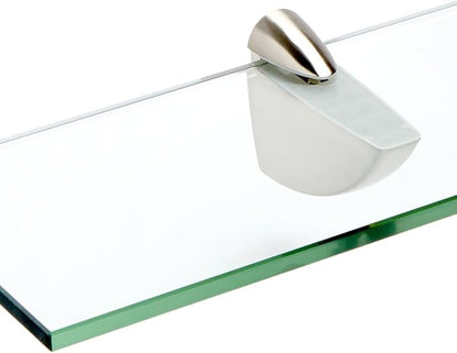 Spancraft Glass O-10x42-Brushed Steel Oriole Glass Shelf, Brushed Steel, 10" x 42"