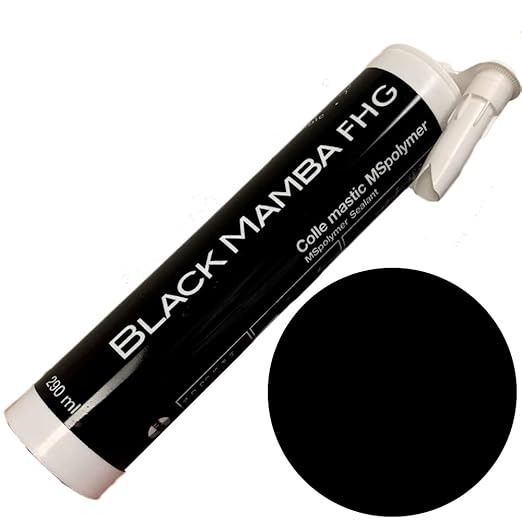 Black Mamba FHG High Tack Adhesive - MS Polymer Sealant, Extreme Temperature Resistant, Paintable, Solvent-Free, Heavy Duty Construction Adhesive - Black - 2 Pack