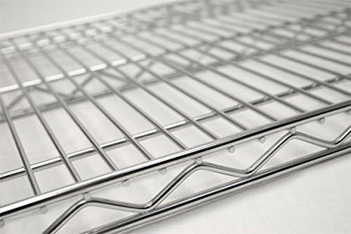Omega 14" Deep x 24" Wide x 86" High 3 Tier Chrome Starter Shelving Unit