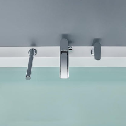 Waterfall Roman Tub Faucet Chrome Deck Mount Bathtub Faucets Brass Tub Filler Bathroom Faucets with Hand Shower