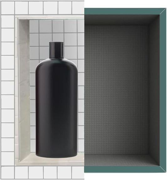 Shower Niche Insert Tile Ready, Recessed Wall Niche, Shower Inserts Kit for Bathroom Wall, Recessed Shelf Insert, Lightweight and Durable, Grid Surface for Easy Tile Application, Square, 14x14 Inches