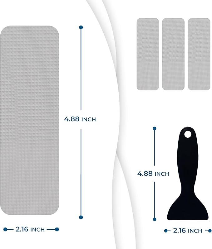 Anti Slip Shower Stickers 24 PCS, Gray Non-Slip Shower Strips for Adults, Premium Adhesive Bath Tub Stickers
