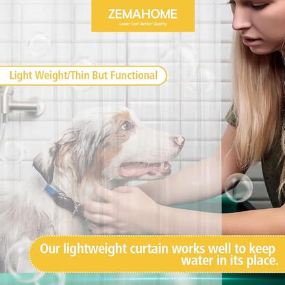 Narrow Size Clear Plastic Shower Curtain Liner, 42x72 Inch Thin Lightweight Transparent Plastic Bathroom Shower Showroom Inner Curtain with Rustproof Metal Grommet Holes and Weighted Magnets