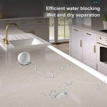 78 Inch Water Guard for Kitchen Sink，Silicone Rubber Kitchen Splash Guard, Corner Water Retaining Dam Strip for Countertop,Shower, Bathroom，Self Adhesive Caulk Seal Strip Edge Trim (Black)