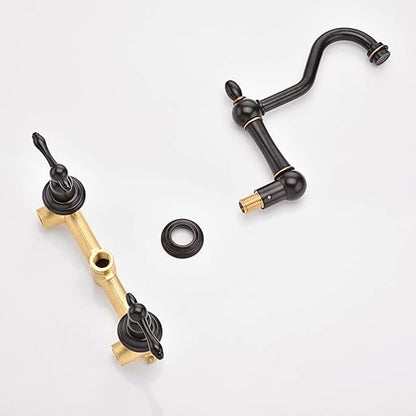 sumerain Vintage Tub Faucet Wall Mount Bathtub Filler Oil Rubbed Bronze, 8 Inches Center