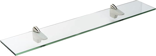 Spancraft Glass F-8x27-Brushed Steel Falcon Glass Shelf, Brushed Steel, 8" x 27"