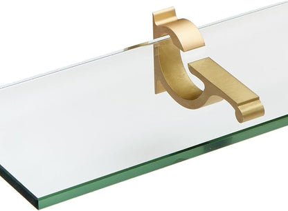 Spancraft Glass M-4.75x21-Brushed Bronze Monarch Glass Shelf, Brushed Bronze, 4.75" x 21"