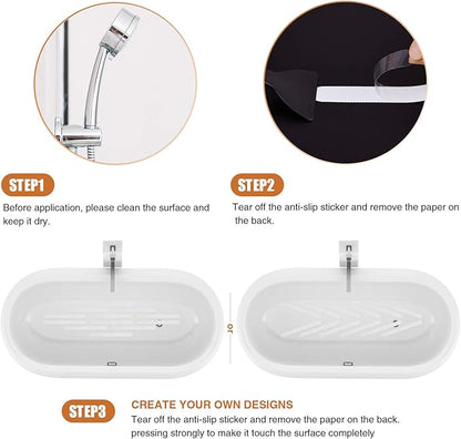 Anti Slip Shower Stickers, Safety Bathtub Strips Adhesive Decals with Premium Scraper for Bath Tub Shower Stairs Ladders Boats