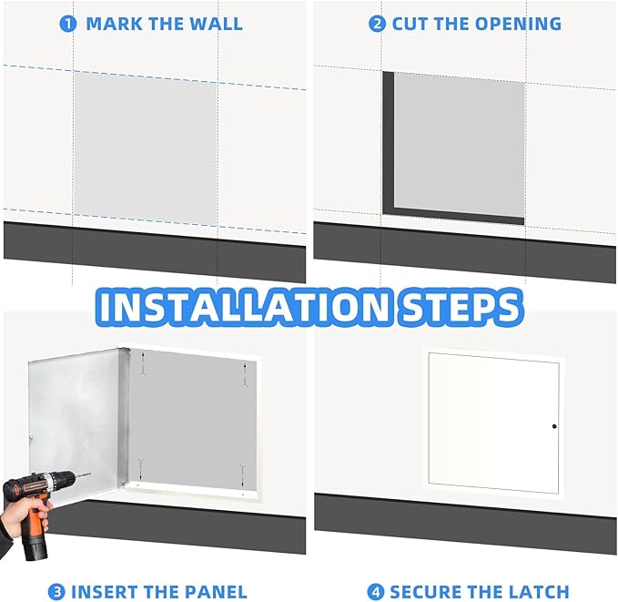 24" x 24" Metal Access Panel, 1MM Thickened Access Panel for Drywall, Aluminum Access Panel for Walls and Ceilings, Rust-Resistant and Easy-to-Install Drywall Access Panel