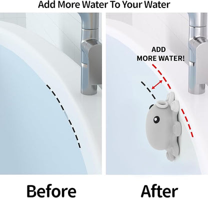Bathtub Overflow Drain Cover - Silicone Bath Tub Drain Cover, Octopus Tub Overflow Drain Stopper with Suction Cups, Adds Inches of Water for Deeper Bath, Bathroom Spa Relaxing Accessory, Grey