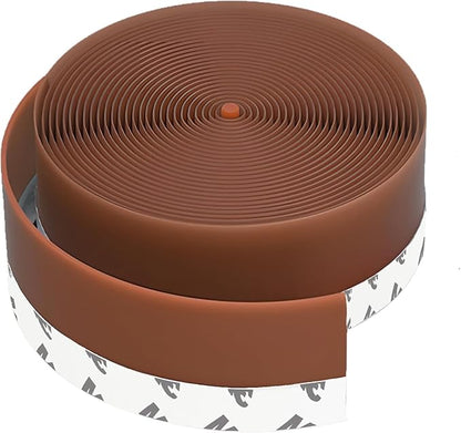 1.4in Brown Weather Stripping Door Seal – Heavy-Duty Silicone, Strong Adhesive, Seals Medium Gaps for Winter Cold Protection and Energy Efficiency