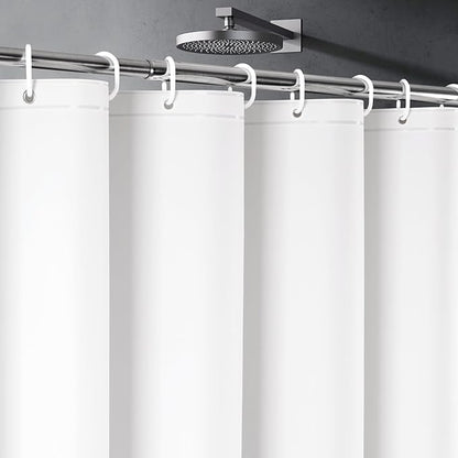 UFRIDAY White Shower Curtain Liner Premium PEVA, Shower Curtain with 3 Magnets, Metal Grommets, White, Standard Size 60x72 inch