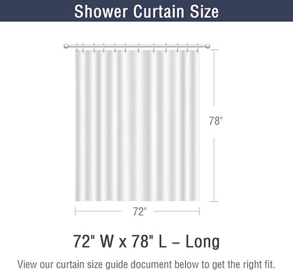 Gibelle Long Shower Curtain 72 x 78, Tall 3D Embossed Textured White Fabric Shower Curtain, Modern Farmhouse Chic Soft Cloth Bathroom Curtains Shower Set with Hooks