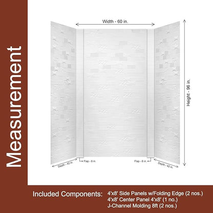 From Plain To Beautiful In Hours Versa Tile - Tub and Shower Wall Panels Surround - Gloss White