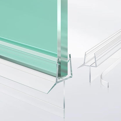 2-Pack Frameless Shower Door Bottom Seal (3/8" X 36") Clear Glass Seal Strip Shower Door Sweep - Stop Shower Leaks