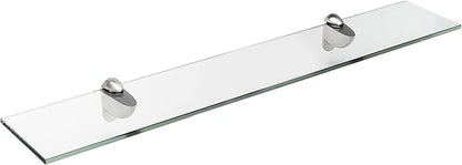 Spancraft Glass H-4.75x21-Brushed Steel Heron Glass Shelf, Brushed Steel, 4.75" x 21"