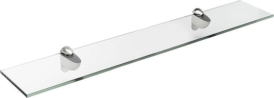 Spancraft Glass H-6x12-Brushed Steel Heron Glass Shelf, Brushed Steel, 6" x 12"