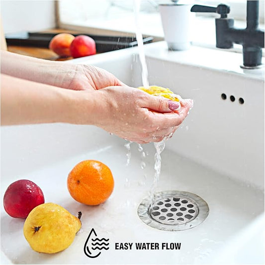 Highcraft Flat Stainless Steel RV Mobile Shower Strainer - Drain Assembly for Bar or Bathroom Sinks