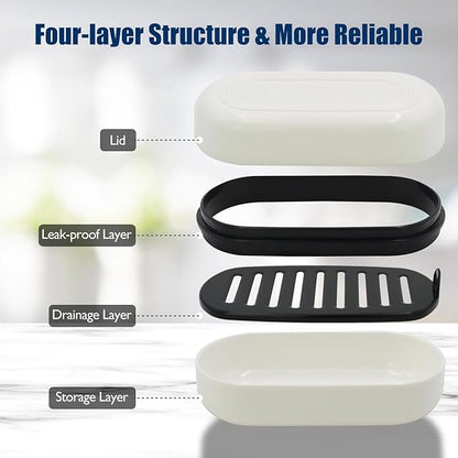 Shampoo Bar Holder Travel Case for Two Bars – Compatible with Kitsch Solid Shampoo & Conditioner Bars, Large Soap Container for Bathroom or Travel (1 Pack, White Style A-Large)
