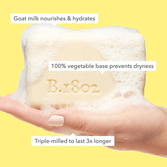 Beekman 1802 Goat Milk Body Soap Bar, Sunshine Lemon - Scented - 9 oz - Nourishes, Moisturizes & Hydrates - 100% Vegetable Soap with Lactic Acid - Good for Sensitive Skin - Cruelty Free