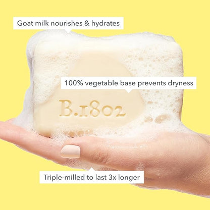 Beekman 1802 Lilac Dream Goat Milk Soap - 9 oz - Scented - Cleanses, Nourishes & Hydrates - With 100% Vegetable Base & Botanical Oils - Triple Milled - Good for Sensitive Skin - Cruelty Free