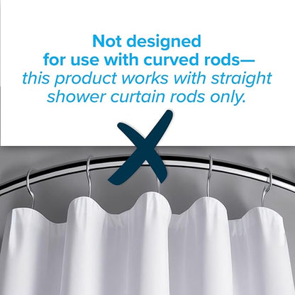 SlipX Solutions No Mess Splash Guard for Shower & Bathtub Curtain Liners | Bath Accessories to Keep Water Where It Belongs for Non-Slip Bathroom Floor | Adhesive Free, Easy to Attach | 2 Per Pack