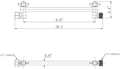 8 Inch Shower Head Extension Arm Brushed Nickel. Solid Brass Adjustable Shower Arm Extension. Lower Or Raise Any Rain Or Handheld Showerhead To Your Height & Angle – Universal Connection