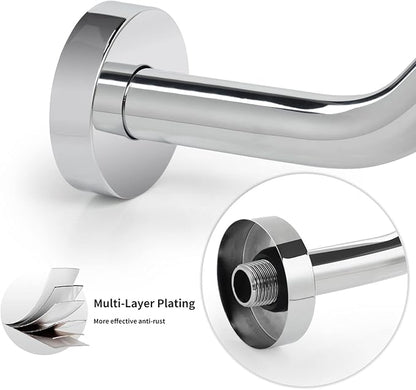 High Rise Shower Arm with Flange,15.5 Inch Gooseneck Shower Arm Extension,Stainless Steel S Shaped Shower Showerarm,Chrome,9Z1MK