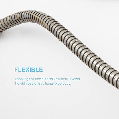 OFFO Shower Hose, Brushed Nickel 48 in Kink Free Stainless Steel Shower Hose Attachment Electroplating Handheld Shower Head Hose Flex Hoses Extension with Brass Insert & Nut for Pet Bathing Cleaning