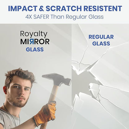 Royalty Fixed Shower Screen - 30" x 76" Frameless 3/8" Clear Tempered Glass Panel with Hardware - Easy Clean Smart Guard Coating - Minimalist Modern Design for Bathroom - Brushed Nickel