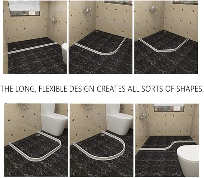 Duzzy 118 Inch Collapsible Shower Threshold Water Dam, Ideal for Wheelchair Accessible, Suitable for Accessibility ADA Handicap Showers