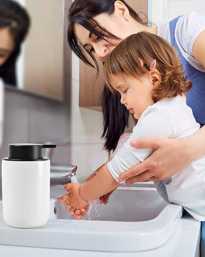 BosilunLlife Lotion Pump Dispenser - Bathroom Soap Dispenser White Kitchen Dish Soap Ceramic Small Liquid Soap Dispenser for Bathroom Lotion Hand Pump Dispenser