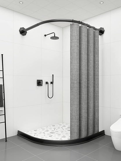 78Inch Collapsible Shower Threshold Water Dam 2" High Shower Barrier Water Stopper 2" Tall Shower Water Guard To Keep Water In Shower Dry And Wet Separation Bathroom Wheelchair Accessible Black