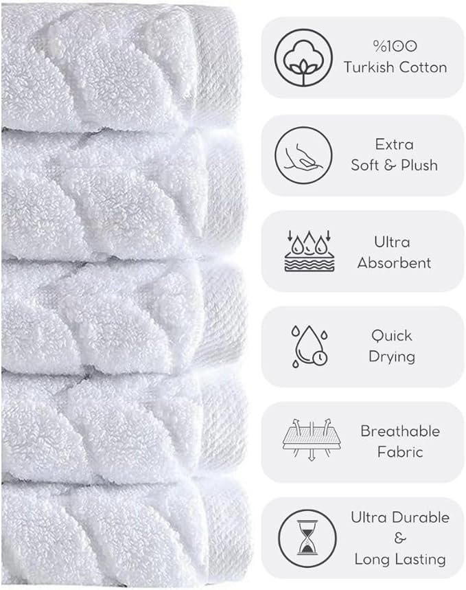 BAGNO MILANO Turkish Bath Towels, Soft Plush Jacquard Luxury Bath Towels, Quick Dry Towel Set (Aqua Green, 2 pcs Bath Towel Set)