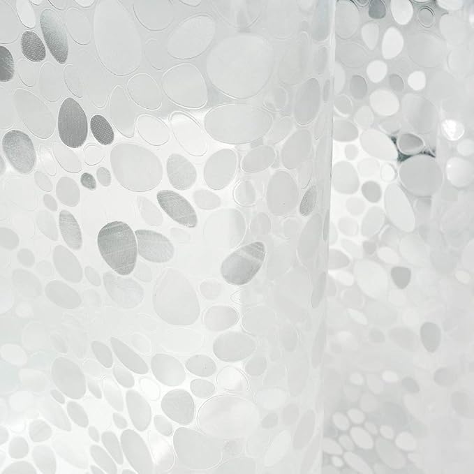 EurCross Heavy Duty Extra Wide Shower Curtain Liner 108 x 72 inch with 3D Pebble Design, Thick 11G EVA Heavyweight Clear Shower Liner Curtains for Bathroom with 3 Strong Magnet