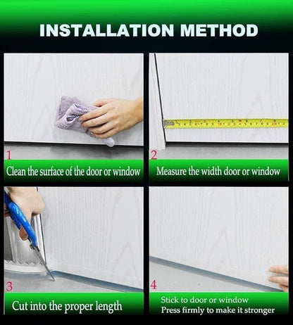 Weather Stripping Door Seal – 100% Silicone, 33ft Strong Adhesive, Flexible Sealing for Gaps & Drafts, Perfect for Energy Efficiency and Weatherproofing