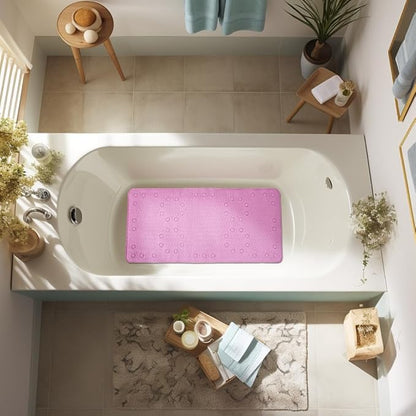 Non Slip Bathtub Mat 36” X 17” Shower Mat Soft Foam Bath Mats for Bathroom Tub, Bathtub Mat with Drain Holes, Suction Cups, Shower Mat Non Slip