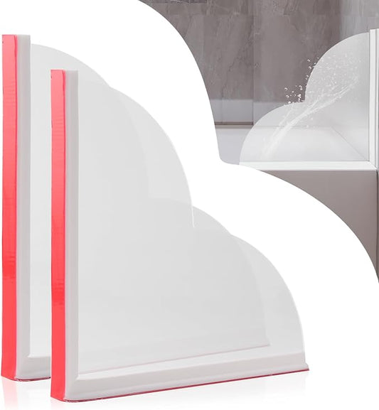 2 Pack Large Shower Splash Guard for Walk in Shower, Upgrade 9.25 x 9.25 In Bath Tub Splash Guards, Shower Corner Bathtub Water Blocker, Waterproof Shower Accessories to Keep Water in Shower