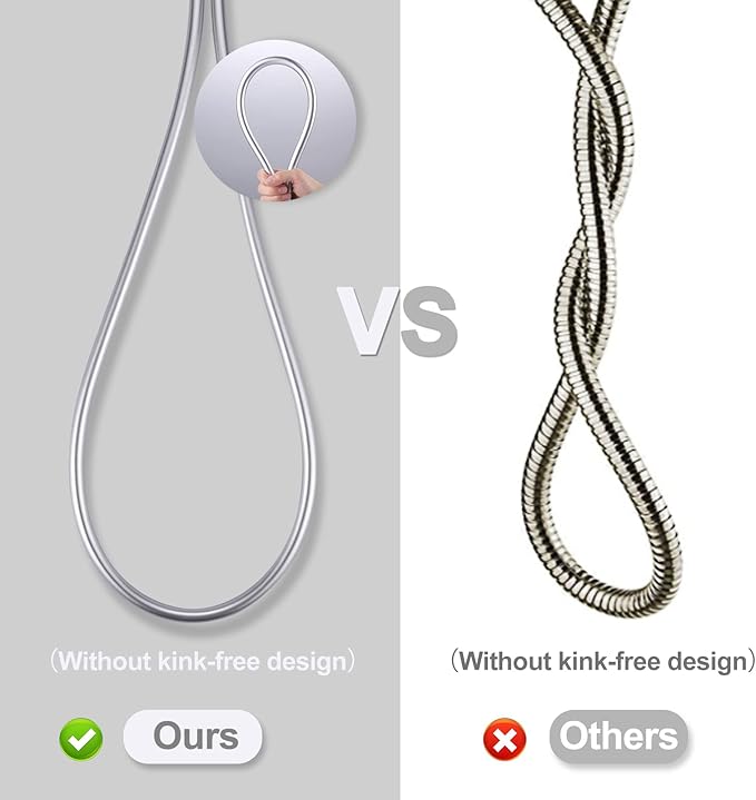 Aleasha Shower Hose, 120 Inches Extra Long Shower Head Hose Extension for Bathing Toilet Cleaning Dogs Bathing Chrome Handheld Shower Hose…