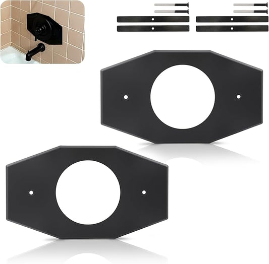 2 Pack One-Hole-Remodel-Cover-Plate Compatible with Moen and Delta Bathtub and Shower Valves, Renovation Shower Cover Plate Replace 2 Handle or 3 Handle Shower