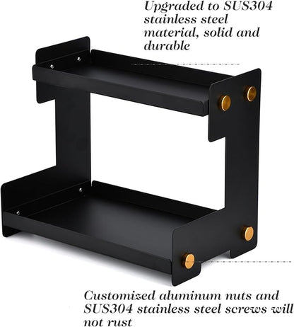 FFK 2 Tier Bathroom Countertop Organizer, Storage Shelf for Cosmetics, Ideal for Cabinet, Pantry, and Desktop, for Kitchen and Office