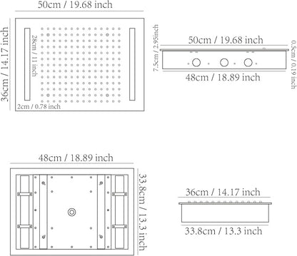 Shower System Brushed Gold Shower Faucet Set with 14X20 inch and 8 inch Rainfall Shower Head, Handheld Spray, 3 Way Digital Temperature Display Shower